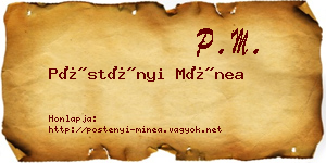Pöstényi Mínea névjegykártya